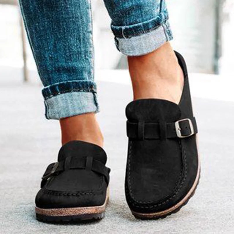 Plus Size Suede Mules