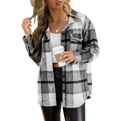 Cozy Plaid Button-Up Shacket