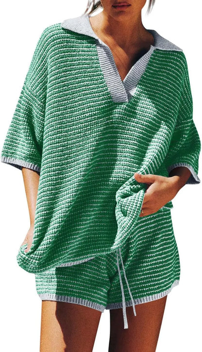 Coastal Stripes Knit Lounge Set