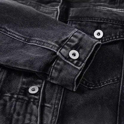 Moon Fade Button-Up Denim Coat