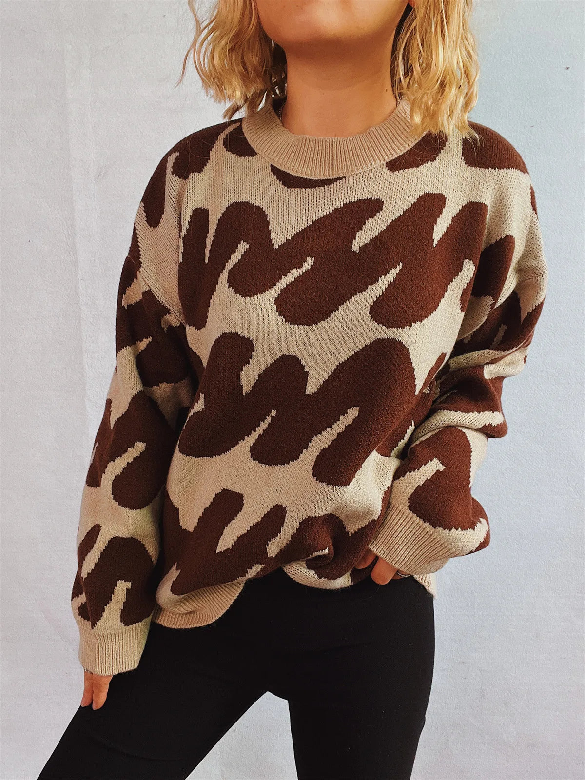 Stripe Craft Patchwork Knit Pullover
