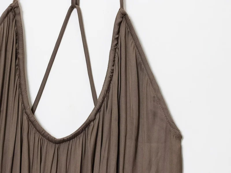 Elegant Lustre Backless Maxi Dress