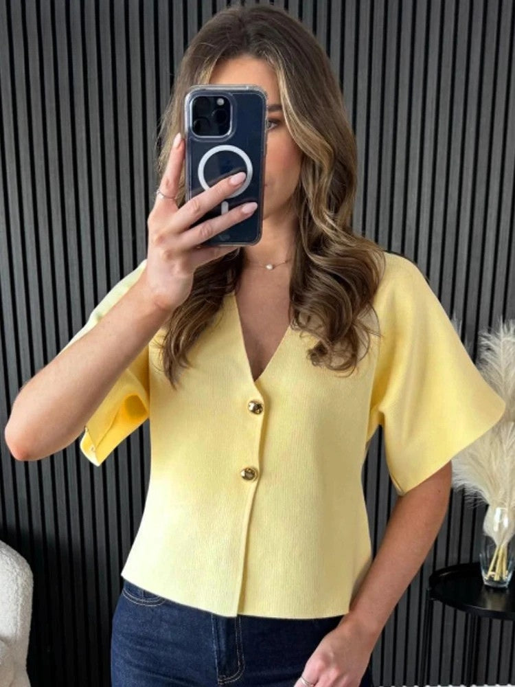 Women’s Short Sleeve Knit Cardigan