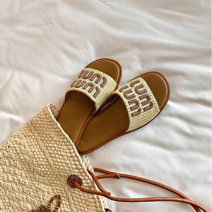 Braided Vacation Beach Slides