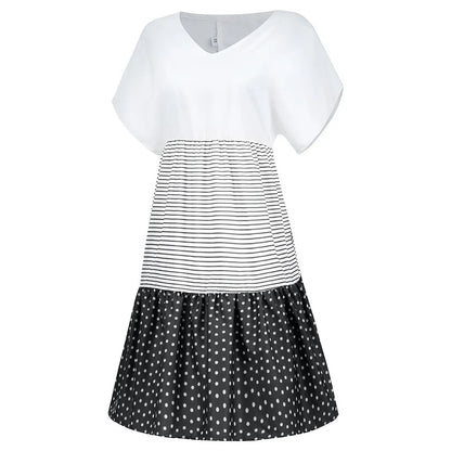 Retro Charm Stripe & Dot Dress