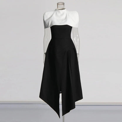 Elegant Slim Fit Square Neck Dress
