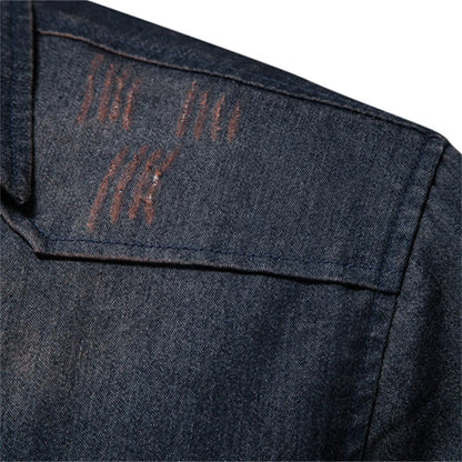 Elastic Cotton Slim Fit Denim Shirt