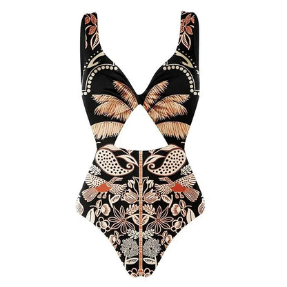 One Piece Bikini with Net Skirt Set