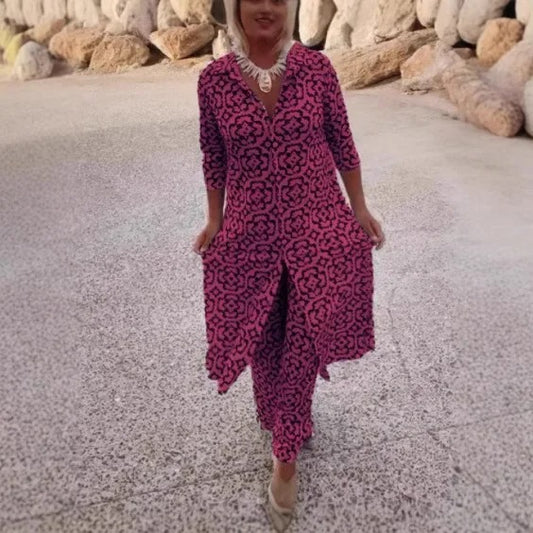 Spring Oversized Print Suit Set