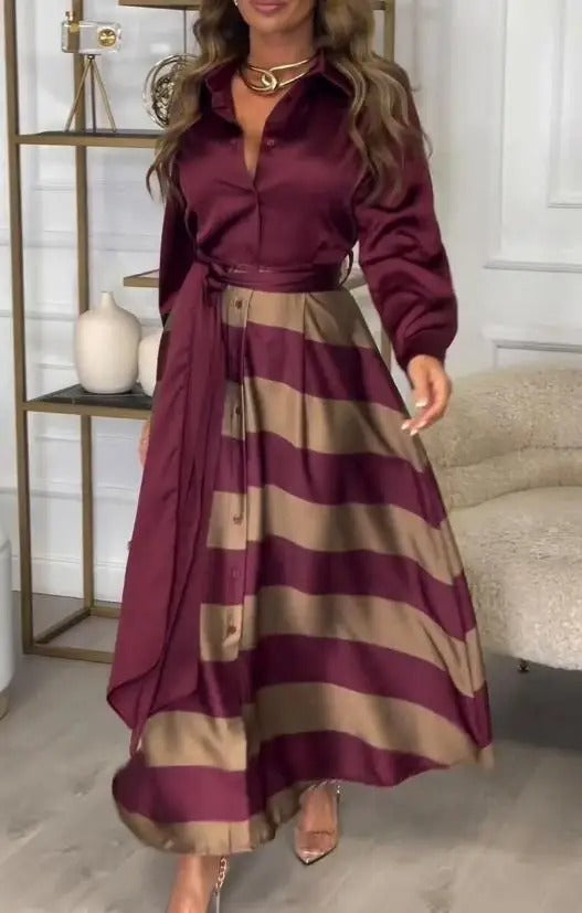 Long Sleeve Striped Dress