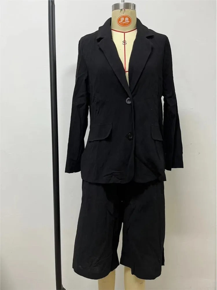 Spring and Autumn Autumn Blazer Shorts Set
