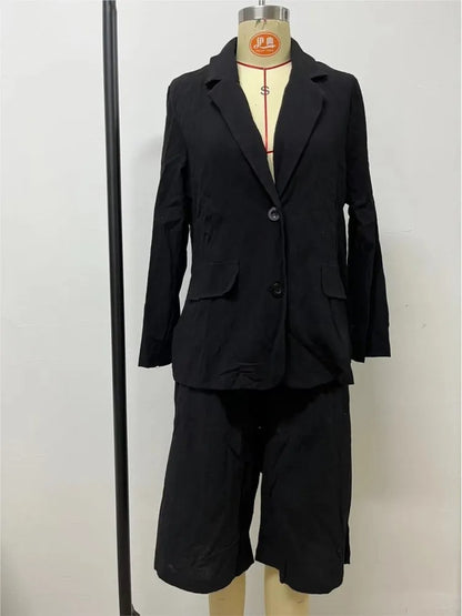 Spring and Autumn Autumn Blazer Shorts Set