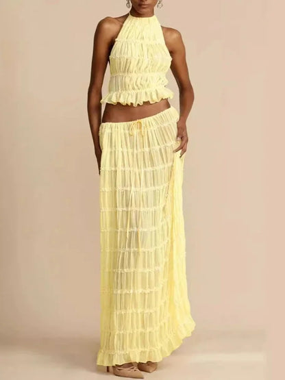 Halter Neck Skirt Set