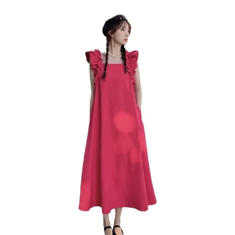 French Collar Sleeveless Slim Dress