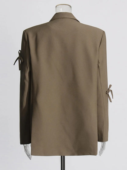 Bowknot Patchwork Blazer for Women