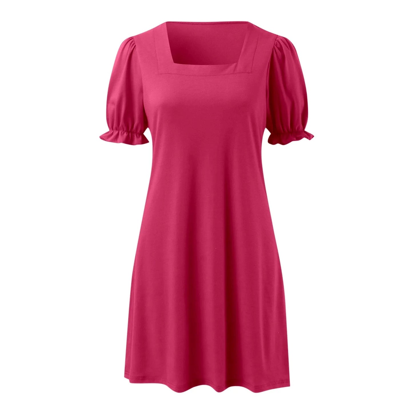 Square Neck Ruffle Midi Dress