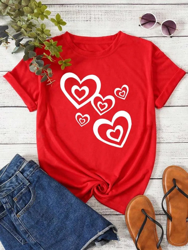 Funny Leopard Heart Print T-Shirt