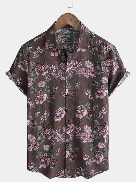 Trendy Beachwear Floral Print Shirt