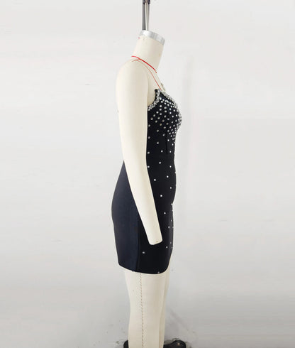Rhinestone Strapless Mini Dress