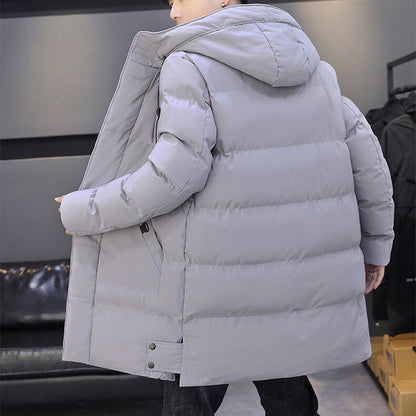 Men’s Long Hooded Winter Windproof Jacket