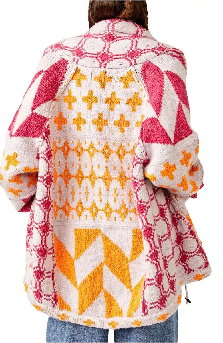 Women’s Fashion Abstract Print Knit Sweater