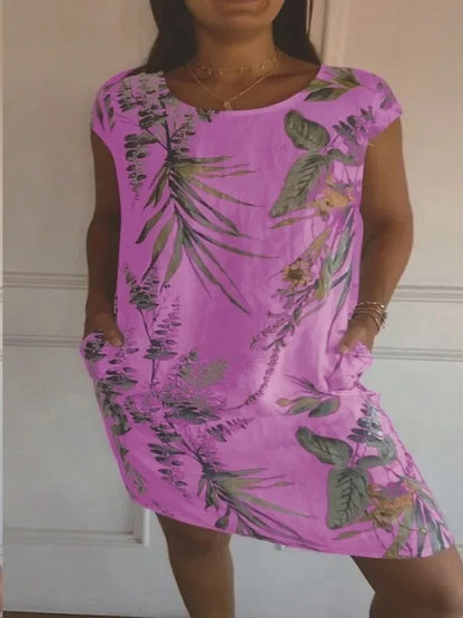Effortless Printed Knee-Length Dress