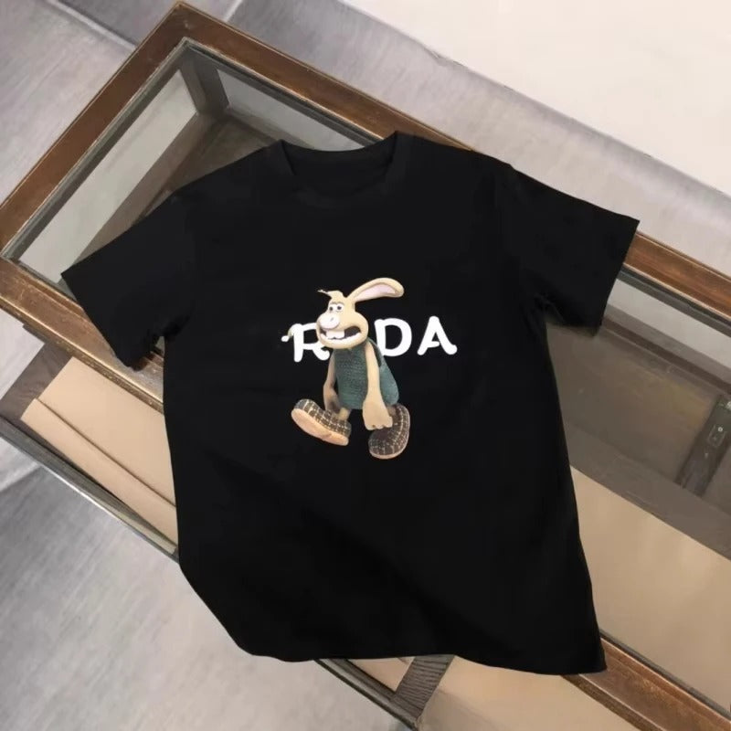 Letter Print Cotton Tee