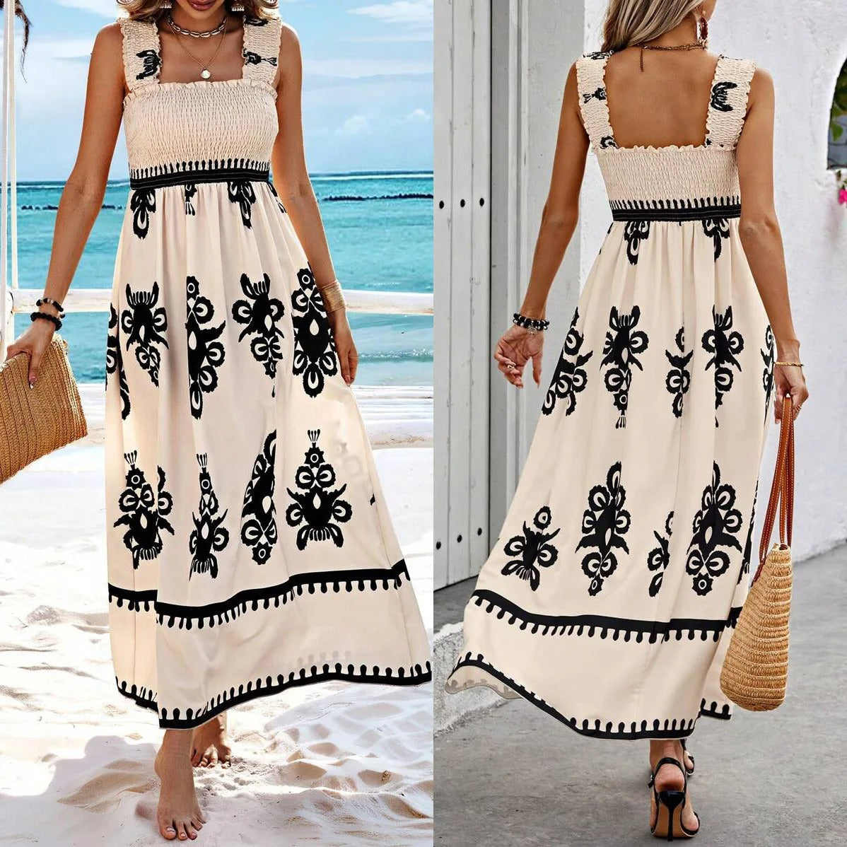 Sunlit Breeze Backless Dress
