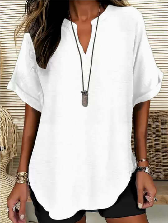 Summer Loose Solid Color Women's Casual Shirt Rich Allure