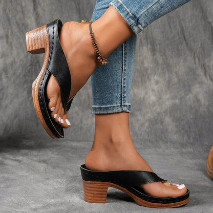Chic Wedge Heel Thong Sandals