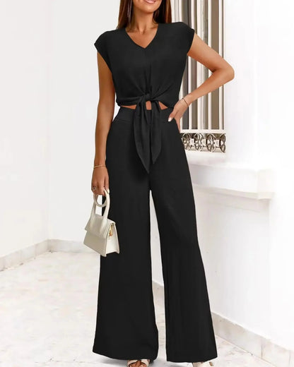 Women's Summer Belted 2-Piece Set