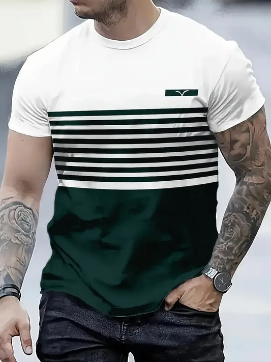Men's Classic Striped Oversized Summer T-Shirt