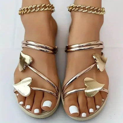 Golden Heart Soft Sole Sandals