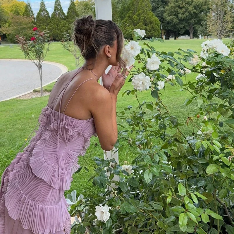Ruffled Elegance Backless Y2K Party Dress