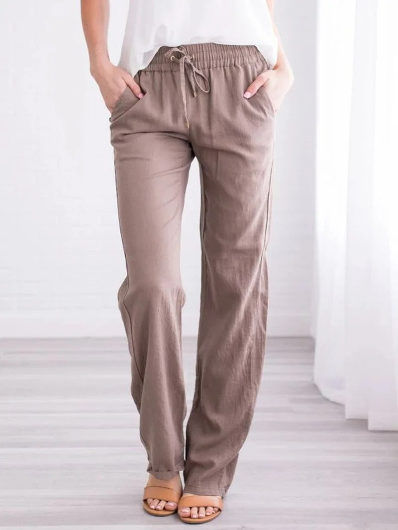Cotton Linen Drawstring Loose Pants