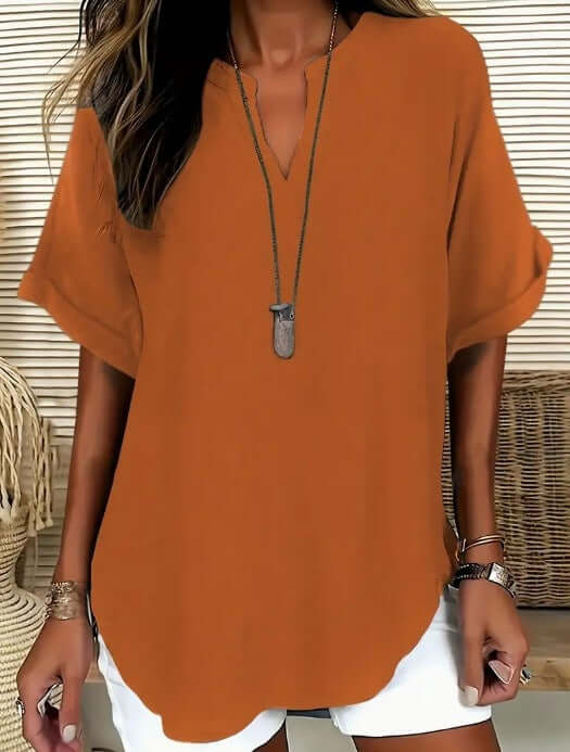 Summer Loose Solid Color Women's Casual Shirt Rich Allure