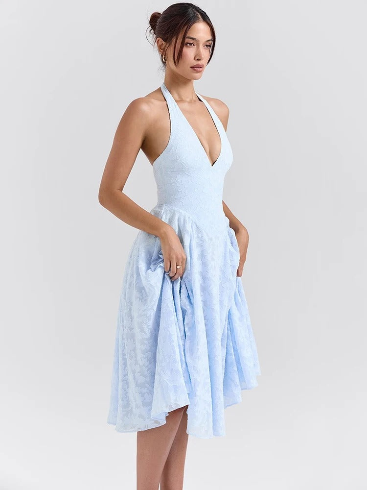 Elegant Halter Evening Dress