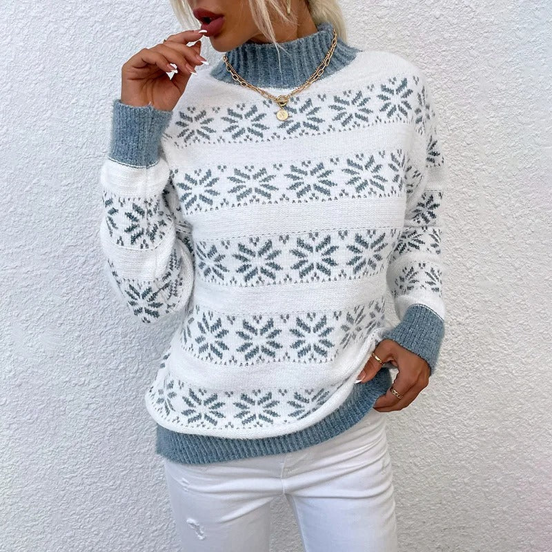 Cozy Half Turtleneck Snow Sweater