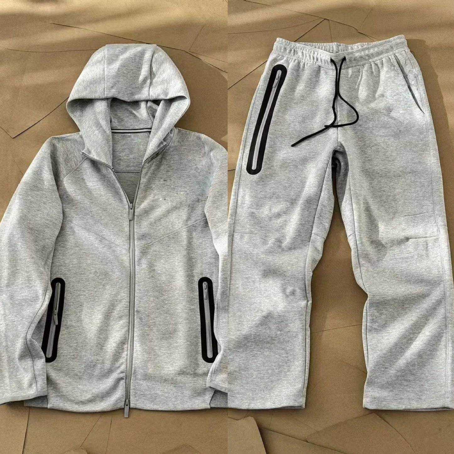 Casual Sports Hooded Jacket And Sweatpants
