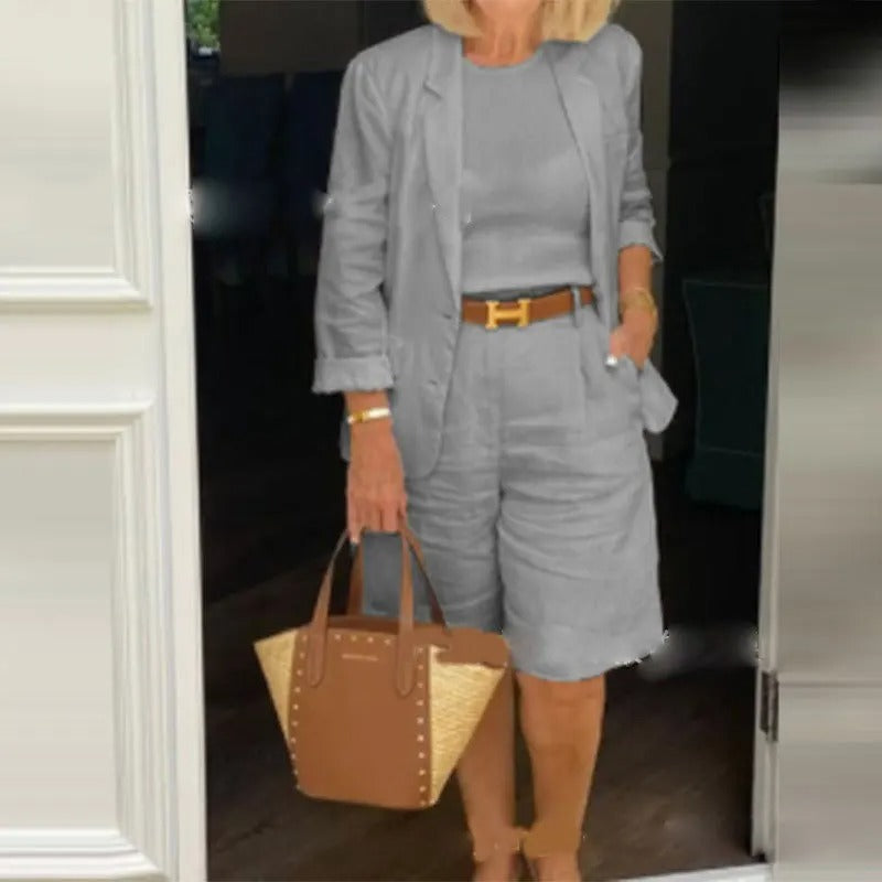 Spring and Autumn Autumn Blazer Shorts Set
