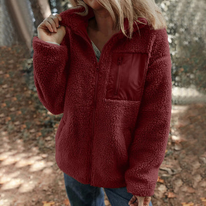 Winter Trendy Full-Zipper Fleece Jacket for Women