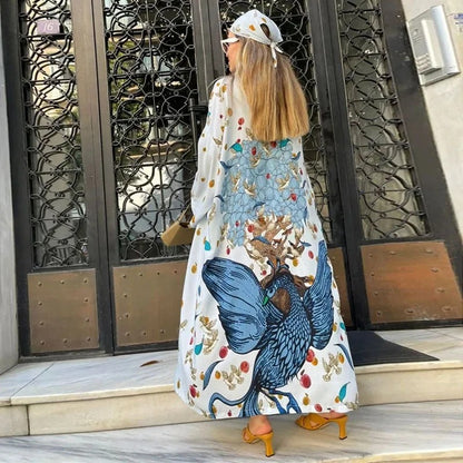 Boho Floral Kimono Beach Cover Up