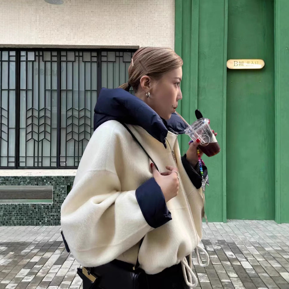 Women's Metal Buckle Cropped Coat Top