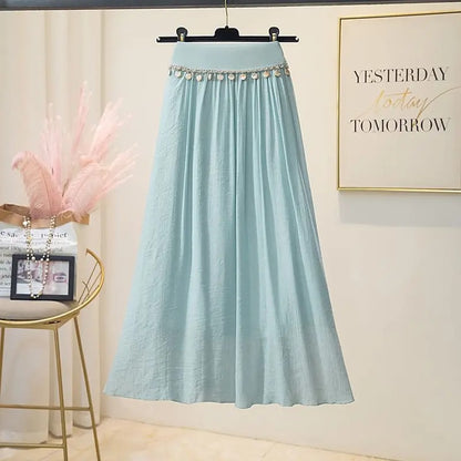 Bohemian Grace High-Waist Maxi Skirt
