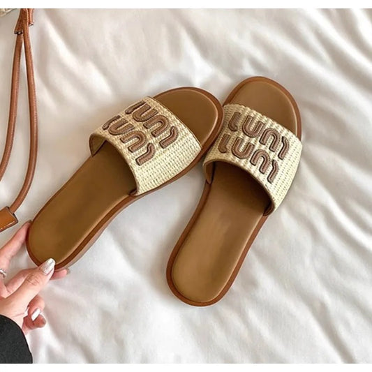 Braided Vacation Beach Slides