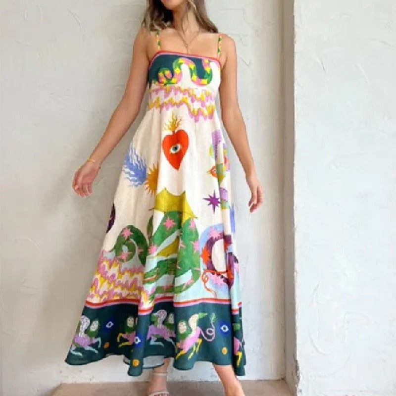 Wanderlust Vibes Pleated Summer Dress