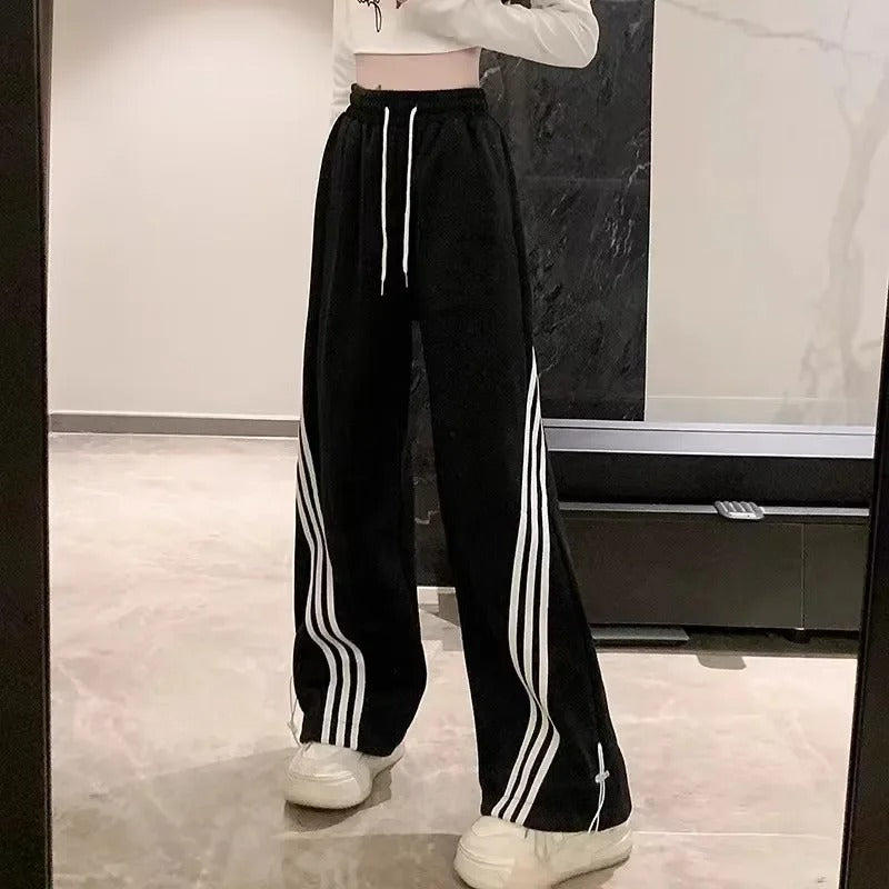 Retro Slim Wide-Leg Casual Sweatpants