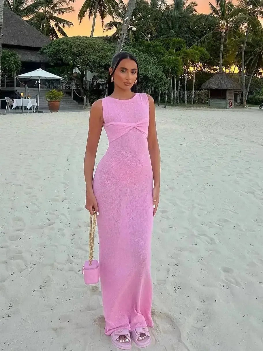 Mesh Knit Bikini Cover-Up Dress