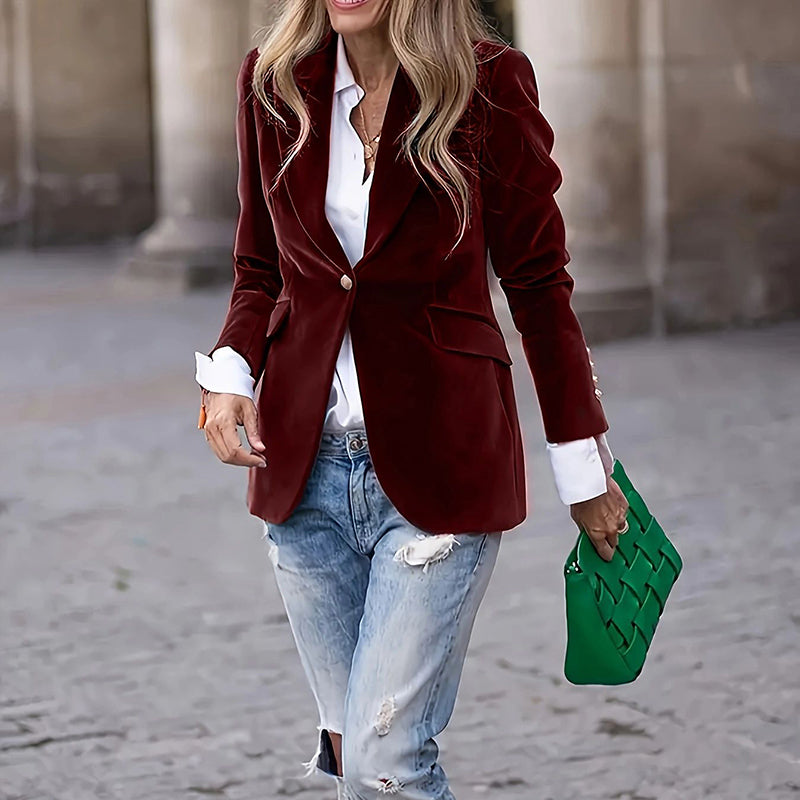 Women's Slim Fit Long Sleeve Formal Jacket