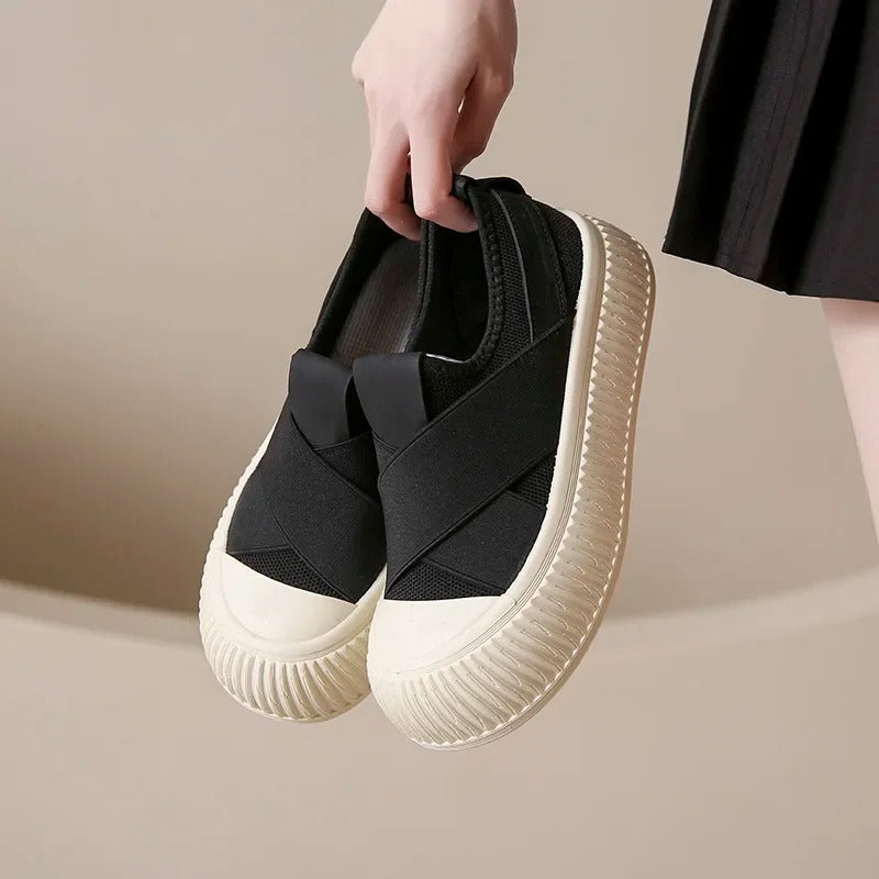 Platform Mesh Slip-On Sneakers